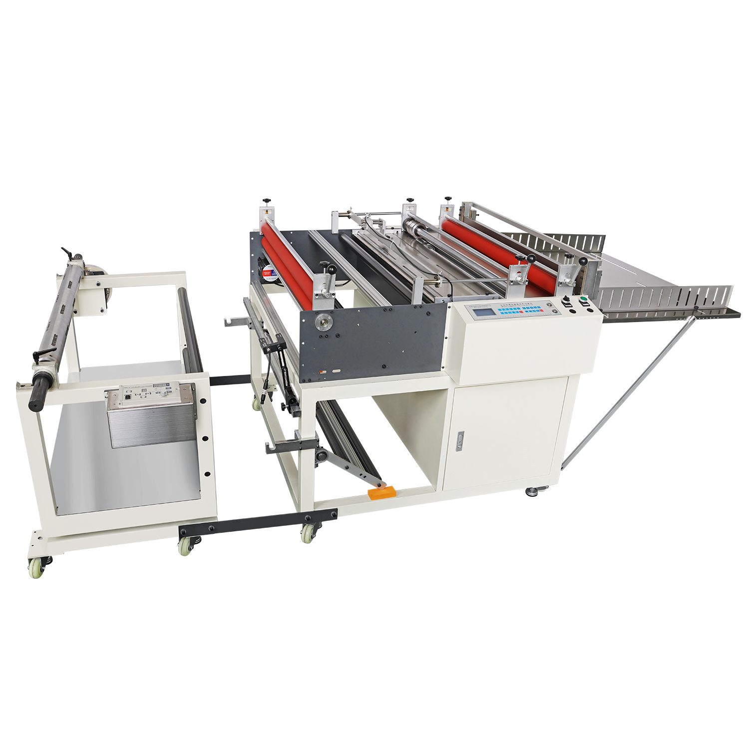 Fully Automatic Web-Guiding, Unwinding, and Longitudinal and Transverse Cutting Combination Machine